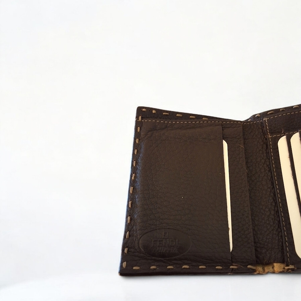 Fendi Selleria Small Bifold Wallet | Hand-Stitched Roman Leather - Picture 14 of 16